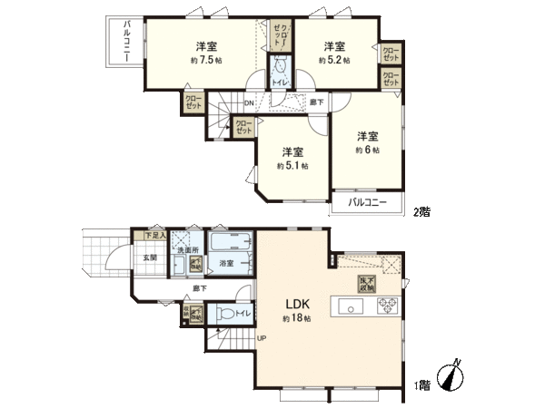 練馬区大泉町6丁目 新築戸建 間取り 練馬区大泉町6丁目 新築戸建 間取り
