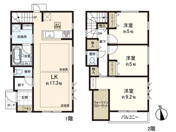 練馬区大泉学園町8丁目 新築戸建1号棟 間取り 練馬区大泉学園町8丁目 新築戸建1号棟 間取り