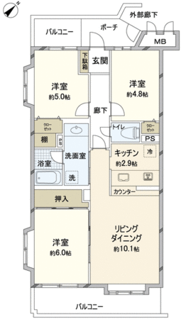 コスモ志木ホワイトコート 間取り コスモ志木ホワイトコート 間取り