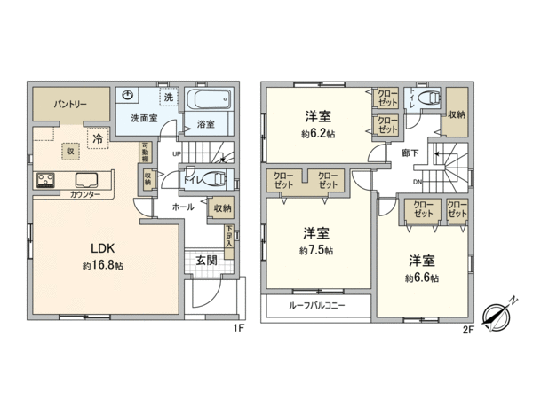 川越市的場20-3期 新築戸建2号棟 間取り 川越市的場20-3期 新築戸建2号棟 間取り