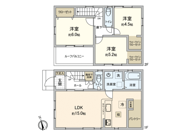 川越市石原町21-1期 新築戸建2号棟 間取り 川越市石原町21-1期 新築戸建2号棟 間取り