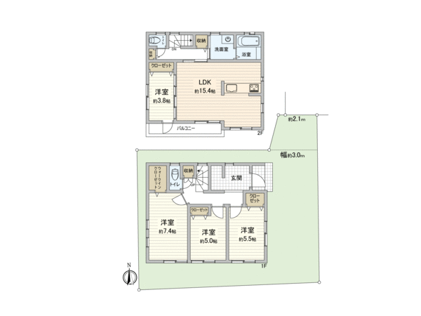 川越市的場1丁目 新築戸建 間取り 川越市的場1丁目 新築戸建 間取り