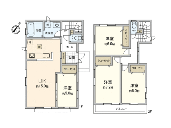 川越市砂第2 新築戸建2号棟 間取り 川越市砂第2 新築戸建2号棟 間取り