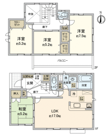 川越市大字的場 新築3号棟 間取り 川越市大字的場 新築3号棟 間取り