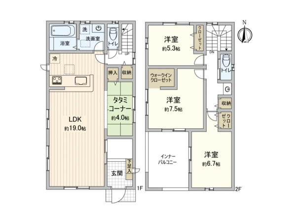 川越市かすみ野1丁目 新築2号棟 間取り 川越市かすみ野1丁目 新築2号棟 間取り