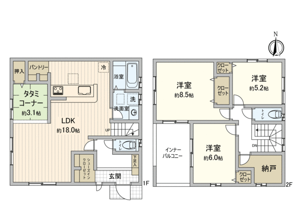 川越市かすみ野1丁目 新築1号棟 間取り 川越市かすみ野1丁目 新築1号棟 間取り