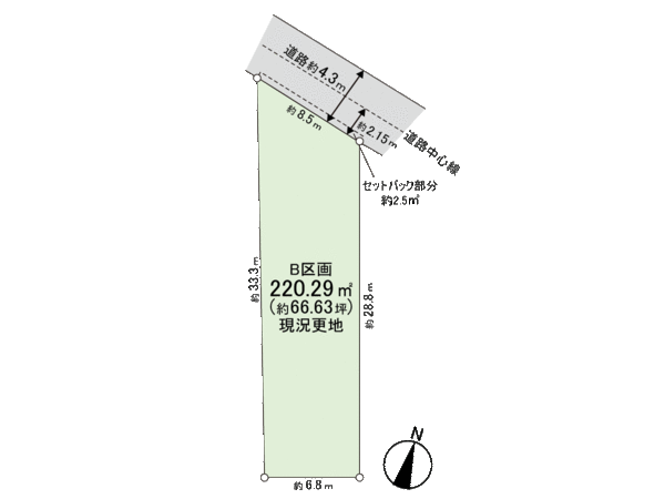 北本市下石戸7丁目 B区画 地形図 北本市下石戸7丁目 B区画 地形図
