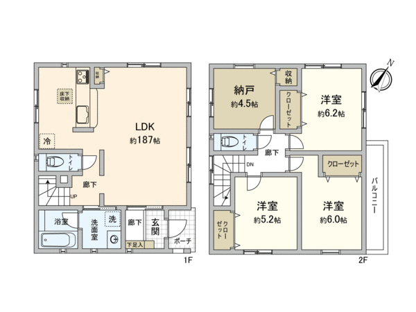 さいたま市北区本郷町 第8 新築戸建 2号棟 間取り さいたま市北区本郷町 第8 新築戸建 2号棟 間取り