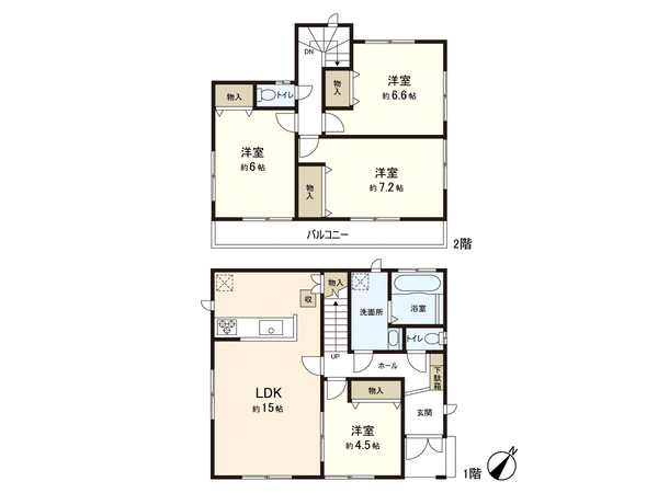 所沢市北岩岡 新築戸建 2号棟 間取り 所沢市北岩岡 新築戸建 2号棟 間取り