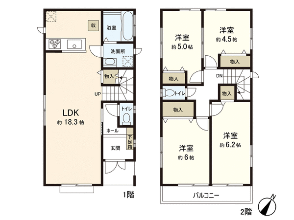 所沢市北岩岡 新築戸建 1号棟 間取り 所沢市北岩岡 新築戸建 1号棟 間取り