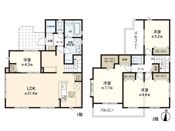 所沢市大字下安松 新築戸建 間取り 所沢市大字下安松 新築戸建 間取り