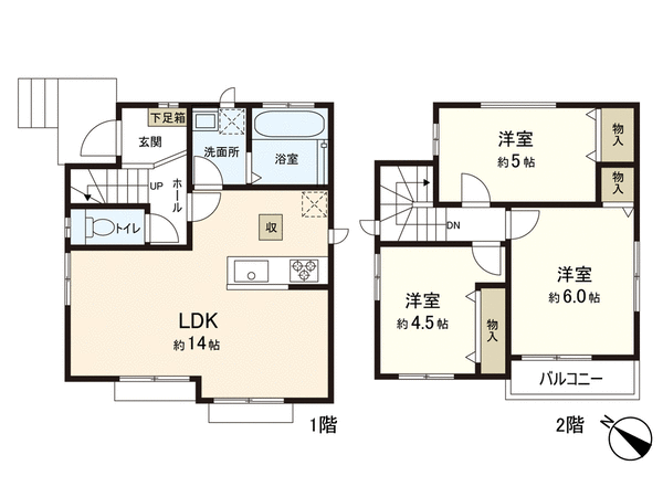 所沢市西狭山ケ丘2丁目 新築戸建1号棟 間取り 所沢市西狭山ケ丘2丁目 新築戸建1号棟 間取り