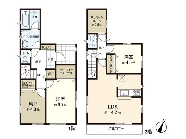 所沢市小手指南3丁目 新築戸建 3号棟 間取り 所沢市小手指南3丁目 新築戸建 3号棟 間取り