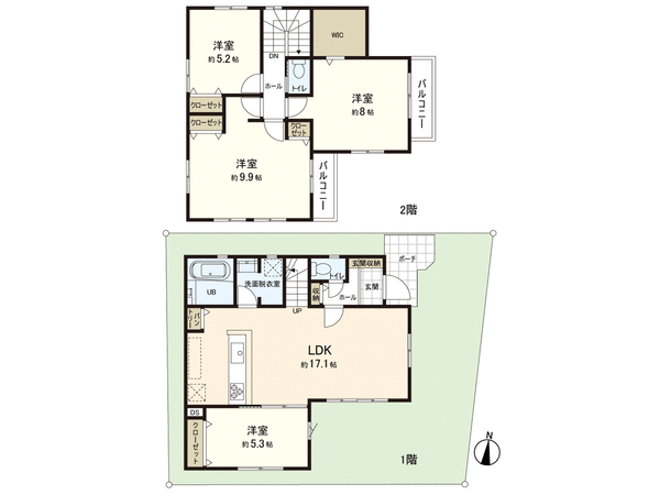 所沢市緑町4丁目新築戸建 6期 2号棟 間取り 所沢市緑町4丁目新築戸建 6期 2号棟 間取り