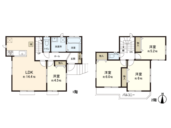 所沢市山口10期 新築戸建 3号棟 間取り 所沢市山口10期 新築戸建 3号棟 間取り