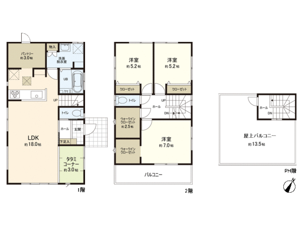 所沢市久米 新築戸建B号棟 間取り 所沢市久米 新築戸建B号棟 間取り