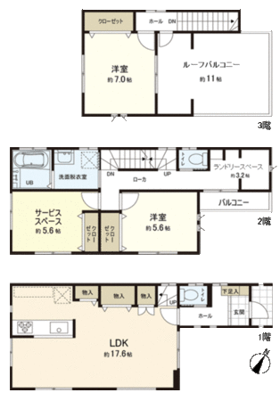 所沢市久米 新築戸建C号棟 間取り 所沢市久米 新築戸建C号棟 間取り