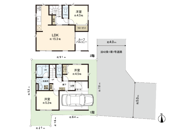 所沢市荒幡第17 新築戸建2号棟 間取り 所沢市荒幡第17 新築戸建2号棟 間取り