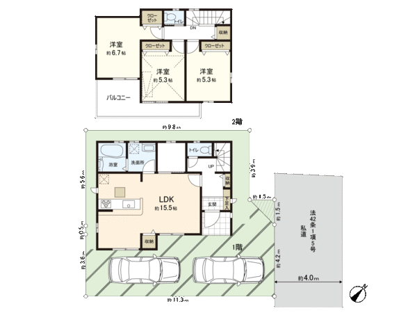 所沢市林3丁目 新築戸建1号棟 間取り 所沢市林3丁目 新築戸建1号棟 間取り