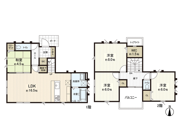 所沢市上山口 新築戸建 2号棟 間取り 所沢市上山口 新築戸建 2号棟 間取り