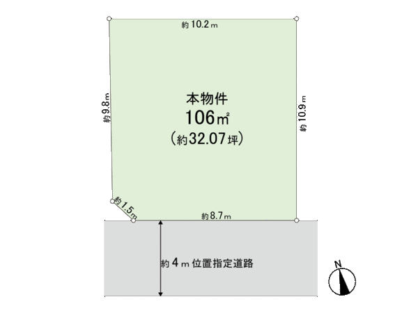 埼玉県所沢市上新井3丁目 地形図 埼玉県所沢市上新井3丁目 地形図