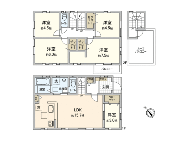 入間市東藤沢5丁目【新築1号棟】 間取り 入間市東藤沢5丁目【新築1号棟】 間取り