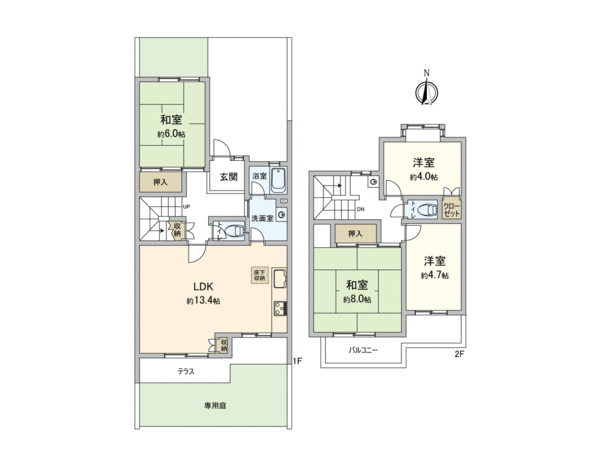 つつじ野団地 4-31号棟 間取り つつじ野団地 4-31号棟 間取り