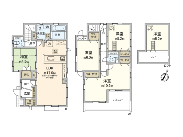 川越市笠幡 新築戸建 2号棟 間取り 川越市笠幡 新築戸建 2号棟 間取り