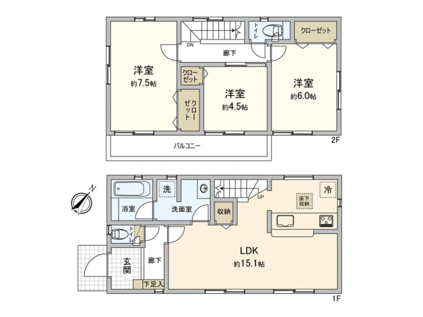 狭山市北入曽 1号棟 新築戸建 間取り 狭山市北入曽 1号棟 新築戸建 間取り