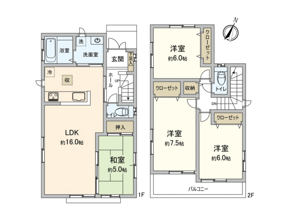 狭山市狭山台1丁目 1号棟 新築戸建 間取り 狭山市狭山台1丁目 1号棟 新築戸建 間取り
