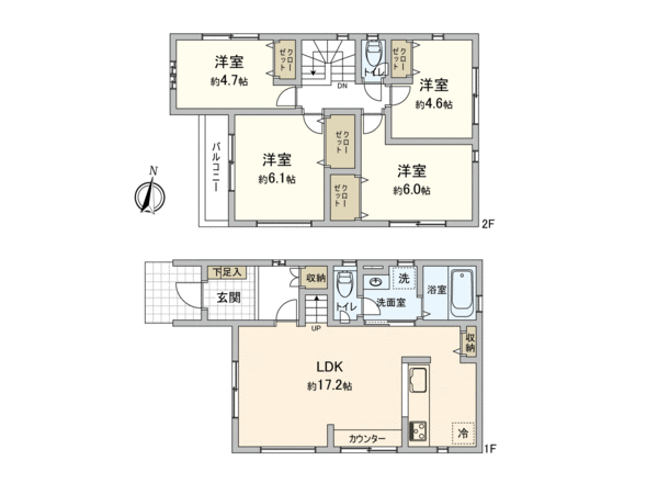 狭山市広瀬東2丁目 新築戸建 間取り 狭山市広瀬東2丁目 新築戸建 間取り