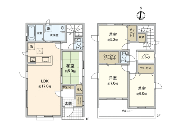 日高市大字上鹿山 1号棟 新築戸建 間取り 日高市大字上鹿山 1号棟 新築戸建 間取り