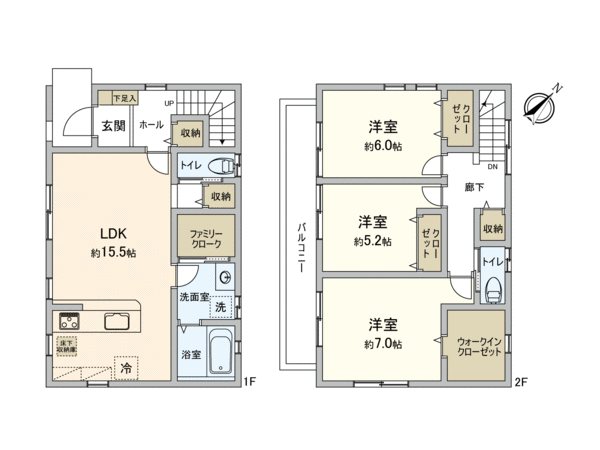 川越市南大塚2丁目 A号棟 新築戸建 間取り 川越市南大塚2丁目 A号棟 新築戸建 間取り