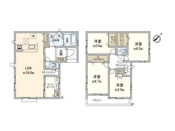川越市大袋新田 5号棟 新築戸建 間取り 川越市大袋新田 5号棟 新築戸建 間取り