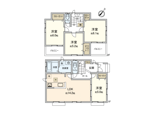 川越市南大塚3丁目 B号棟 新築戸建 間取り 川越市南大塚3丁目 B号棟 新築戸建 間取り