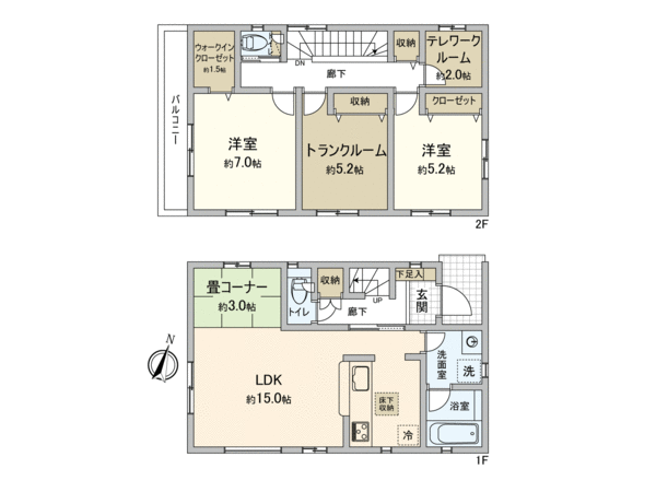 狭山市鵜ノ木 1号棟 新築戸建 間取り 狭山市鵜ノ木 1号棟 新築戸建 間取り