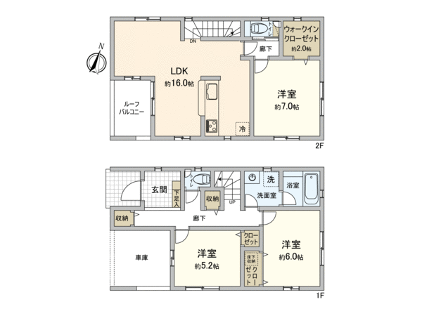 狭山市鵜ノ木 2号棟 新築戸建 間取り 狭山市鵜ノ木 2号棟 新築戸建 間取り