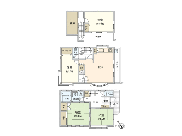 新座市片山二丁目 戸建 間取り 新座市片山二丁目 戸建 間取り