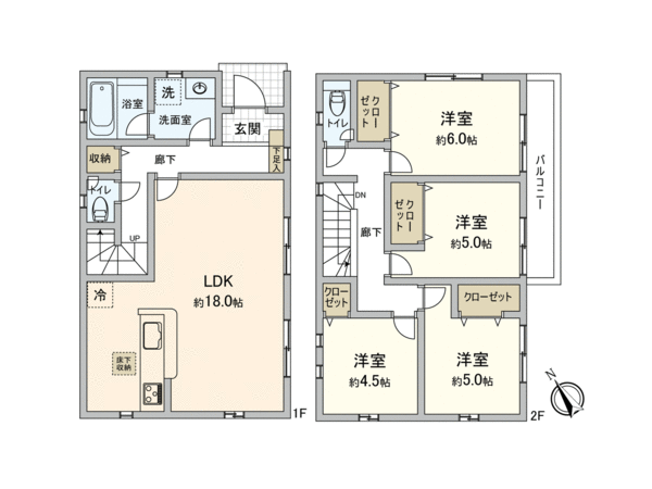 東久留米市前沢5丁目 新築戸建 1号棟 間取り 東久留米市前沢5丁目 新築戸建 1号棟 間取り