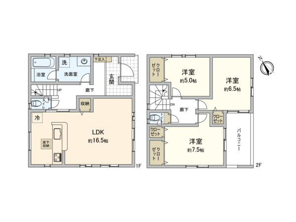 東久留米市前沢5丁目 新築戸建 2号棟 間取り 東久留米市前沢5丁目 新築戸建 2号棟 間取り