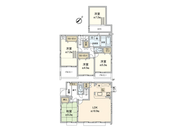 清瀬市中清戸5丁目 新築戸建3号棟 間取り 清瀬市中清戸5丁目 新築戸建3号棟 間取り