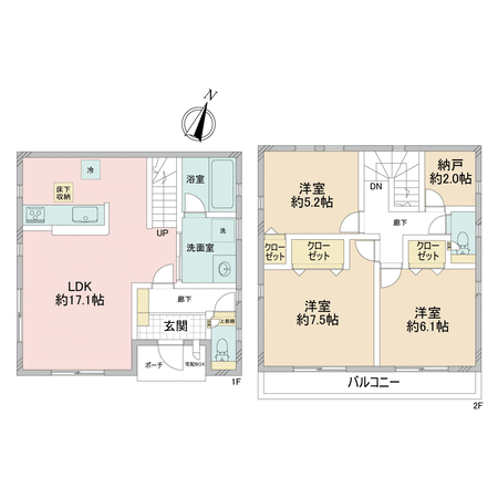 清瀬市上清戸1丁目 新築戸建 間取り 清瀬市上清戸1丁目 新築戸建 間取り
