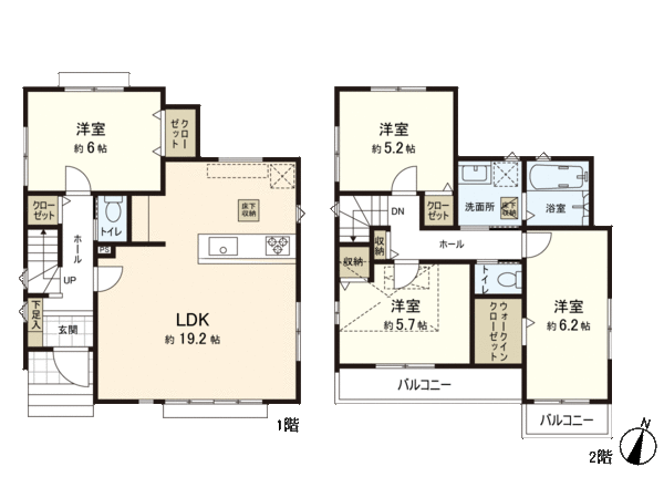 西東京市北町6丁目 新築戸建 間取り 西東京市北町6丁目 新築戸建 間取り