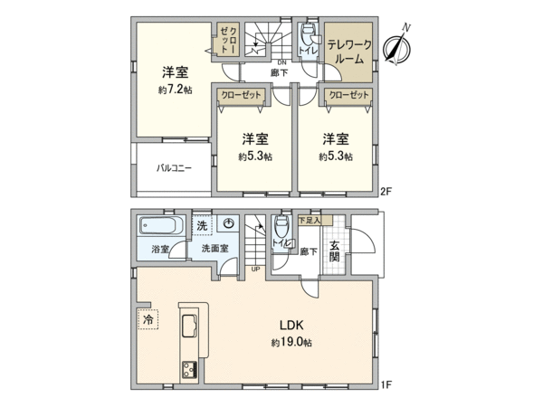 清瀬市上清戸1丁目 新築戸建 間取り 清瀬市上清戸1丁目 新築戸建 間取り