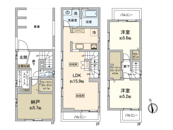豊島区要町1丁目新築戸建3号棟 間取り 豊島区要町1丁目新築戸建3号棟 間取り