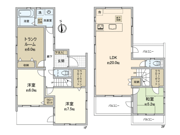 板橋区中台2丁目 新築戸建 1号棟 間取り 板橋区中台2丁目 新築戸建 1号棟 間取り
