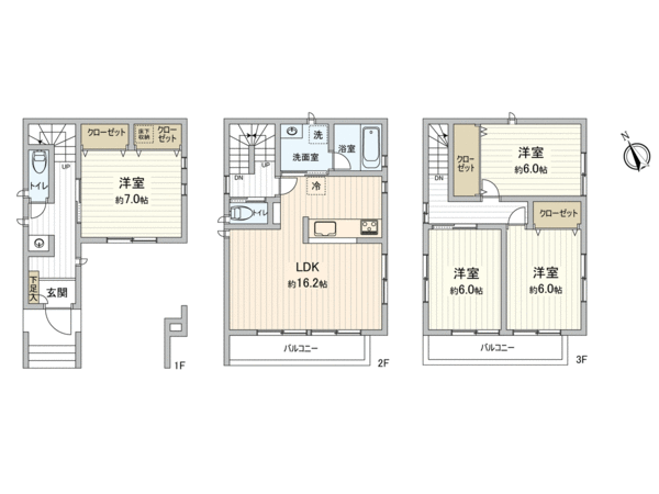北区浮間5丁目 新築戸建 2号棟 間取り 北区浮間5丁目 新築戸建 2号棟 間取り