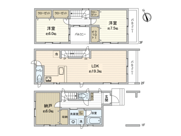 北区浮間5丁目 新築戸建 3号棟 間取り 北区浮間5丁目 新築戸建 3号棟 間取り