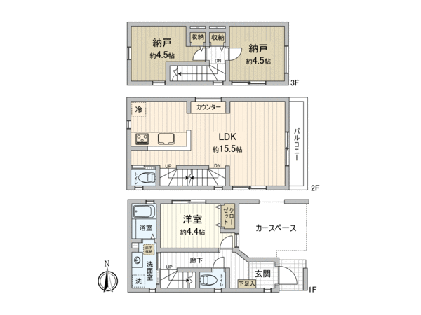 北区豊島7丁目 新築戸建 1号棟 間取り 北区豊島7丁目 新築戸建 1号棟 間取り