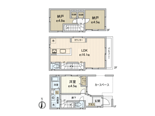 北区豊島7丁目 新築戸建 2号棟 間取り 北区豊島7丁目 新築戸建 2号棟 間取り